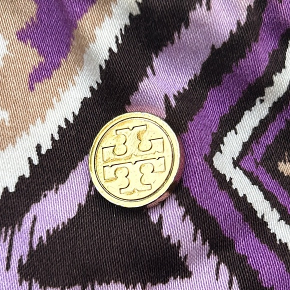 Tory Burch Purple Black Geometric Sleeveless Cotton Dress Women's 2 - Picture 3 of 7